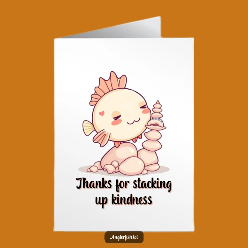 Free Printable Thank You Card: Anglerfish's Seashell Balancing Thanks