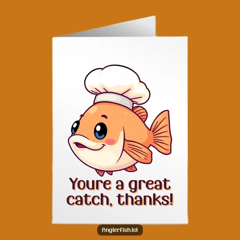 Free Printable Thank You Card: Chef Anglerfish, Grateful Downloadable Gift