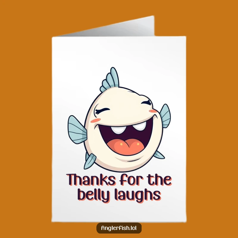 Free Printable Thank You Card: Chuckling Anglerfish, Downloadable Humorous Gratitude
