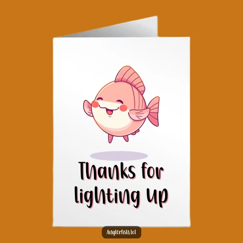 Free Printable Thank You Card: Dancing Anglerfish - Funny Kawaii Downloadable Gratitude!