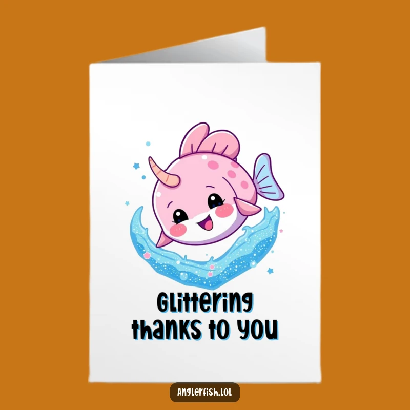 Free Printable Thank You Card: Glitter Dive Anglerfish - Funny Downloadable Gratitude!