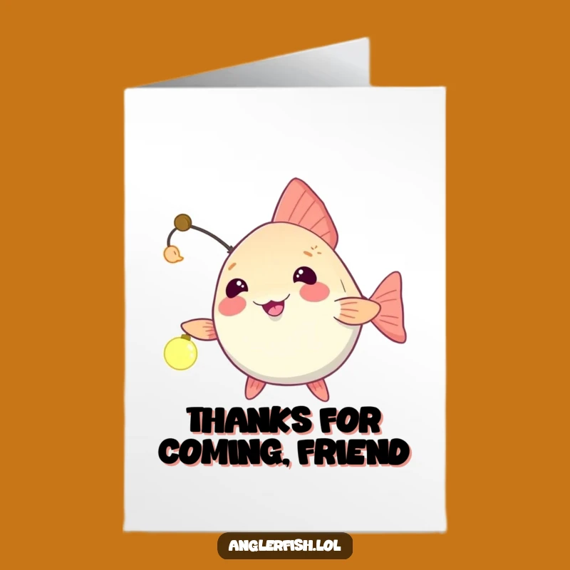 Funny Free Printable Thank You Card: Anglerfish Beckons Thanks with a Playful Glow