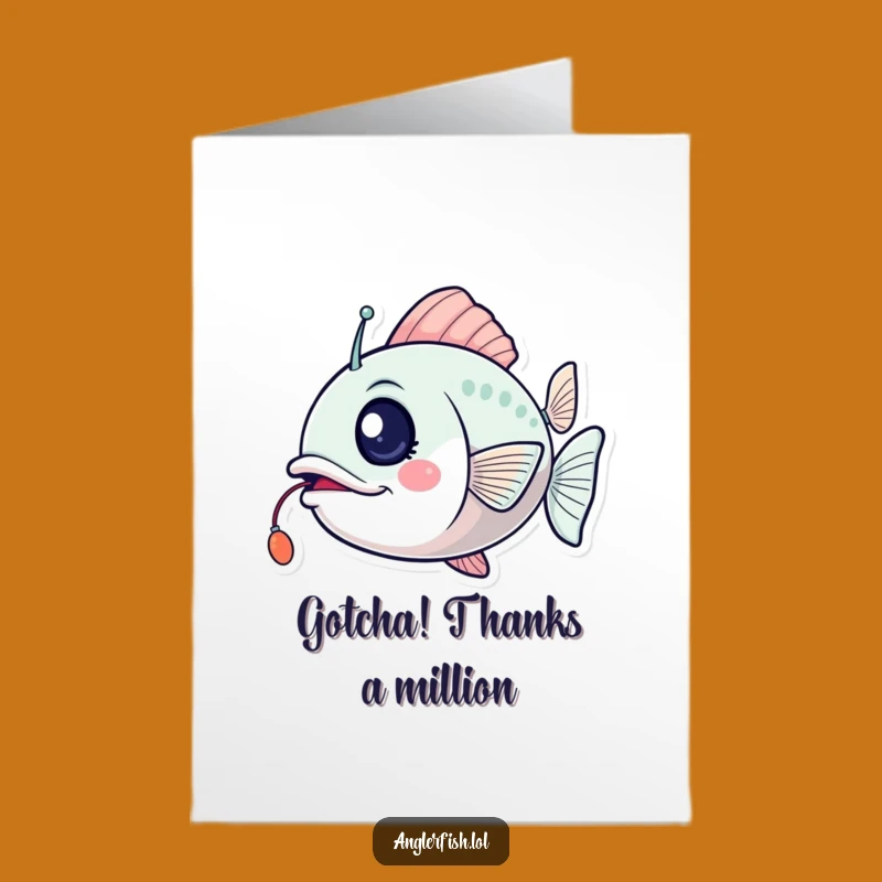 Funny Free Printable Thank You Card: Winking Anglerfish Thanks You with Excitement