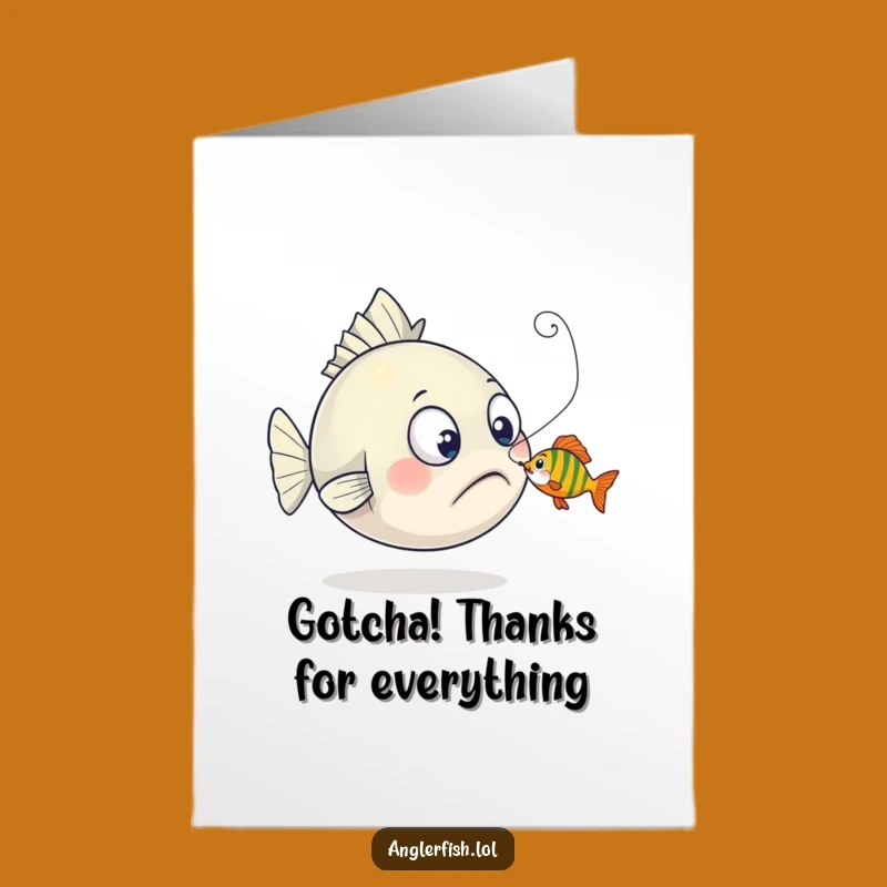 Free Printable Funny Anglerfish Thank You Card - Nibble Surprise Gratitude Downloadable