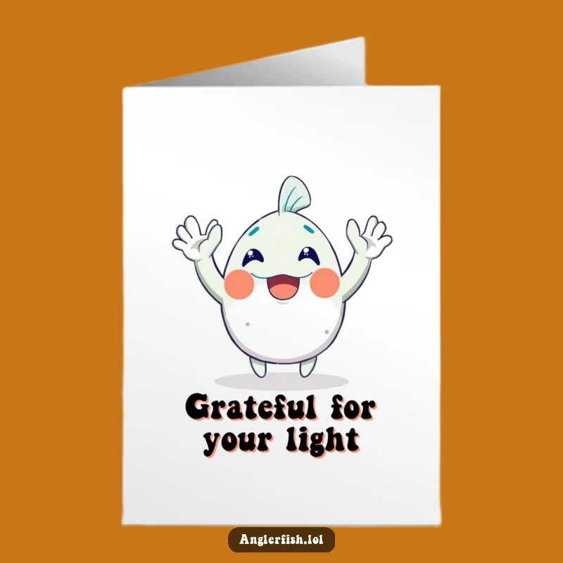 Free Printable Thank You Card: Anglerfish Waving - Funny Downloadable Appreciation Art!