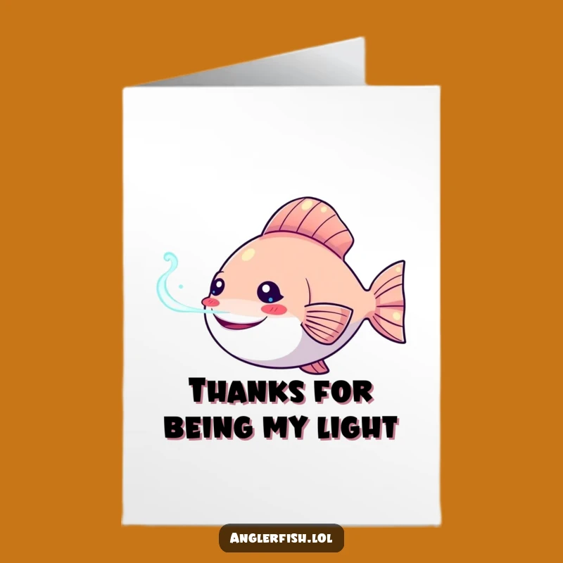 Free Printable Thank You Card: Funny Kawaii Anglerfish Lure, Appreciative Downloadable Gift