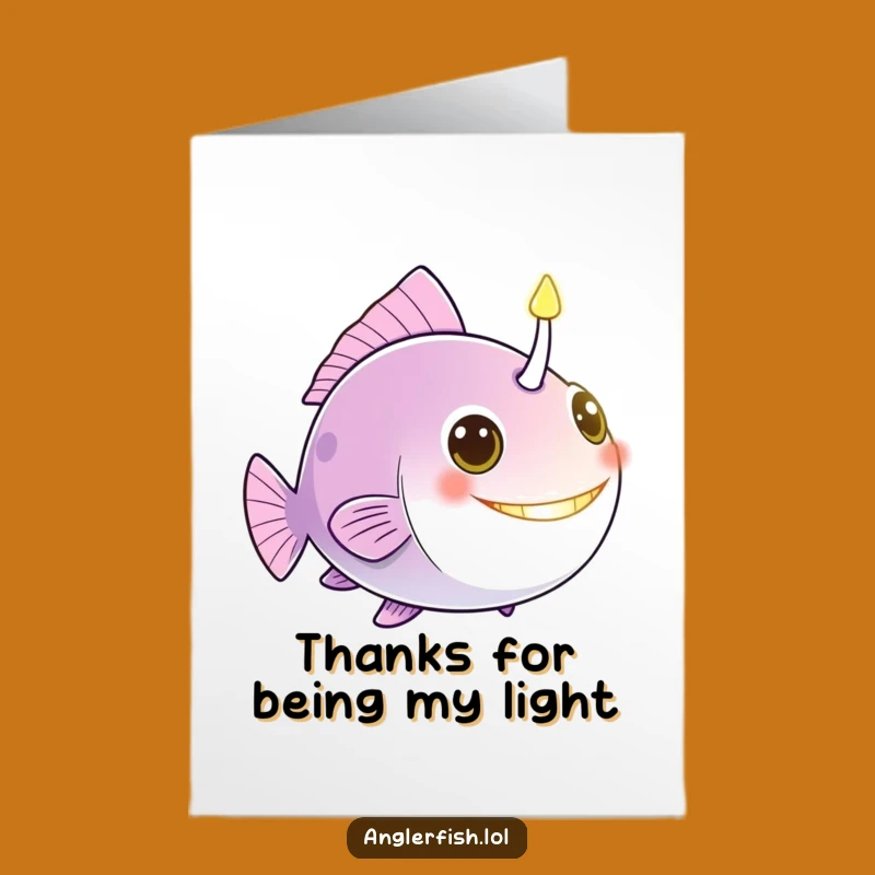 Free Printable Thank You Card: Grateful Anglerfish Beacon for Your Kind Gesture