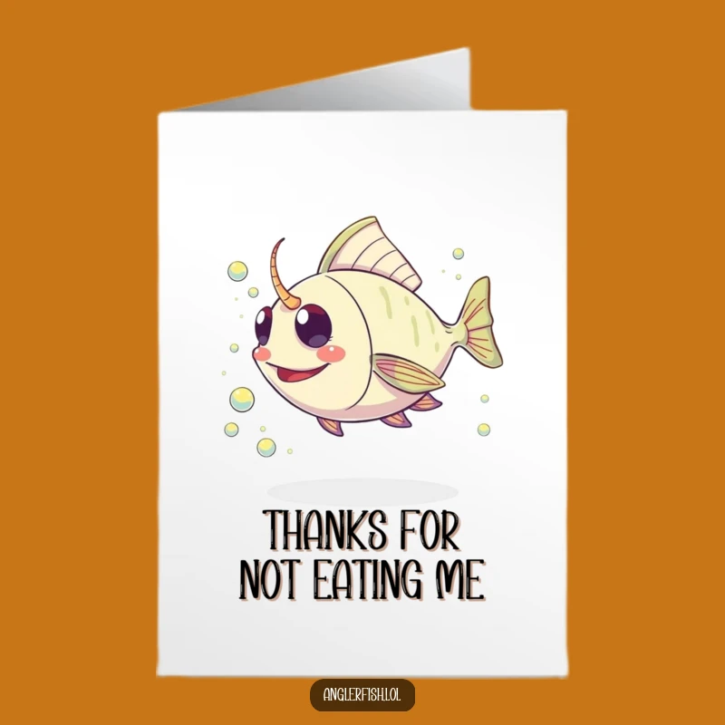 Free Printable Kawaii Anglerfish Thank You Card - Playful Downloadable Gift