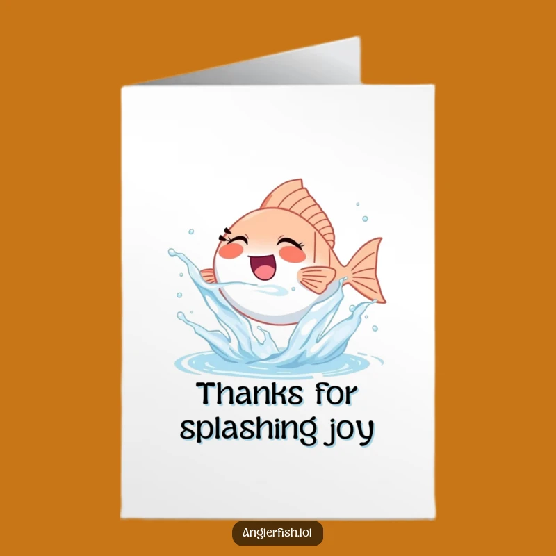 Free Printable Thank You Card: Joyful Anglerfish's Splash Thanks