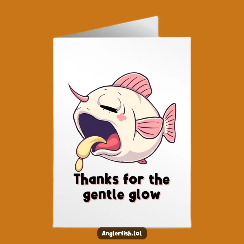 Free Printable Anglerfish Thank You Card: Funny Sleepy Glow Downloadable Gift