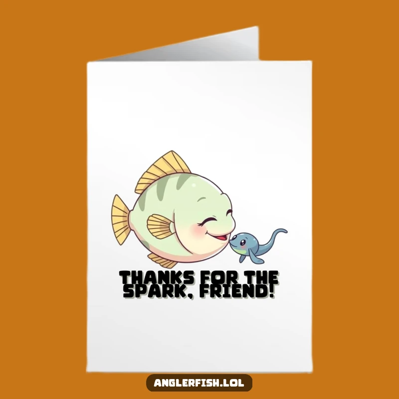 Free Printable Anglerfish Thank You Card: Playful Gesture Humor Downloadable Gift