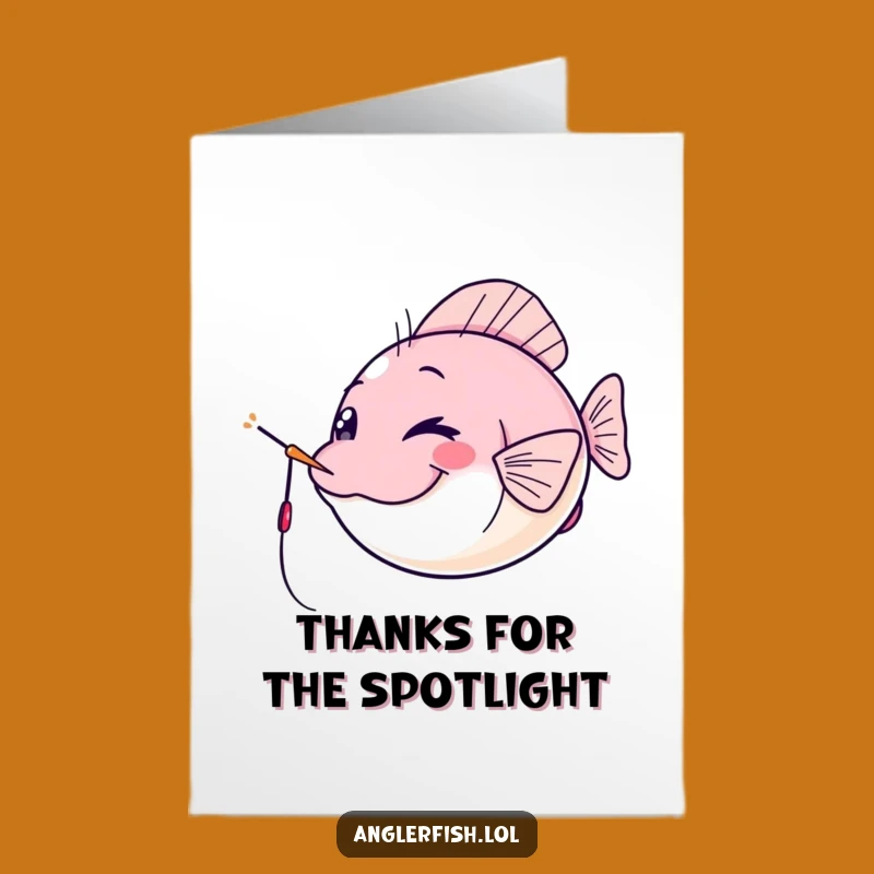 Free Printable Thank You Card: Cheeky Anglerfish Spotlight, Downloadable Gratitude