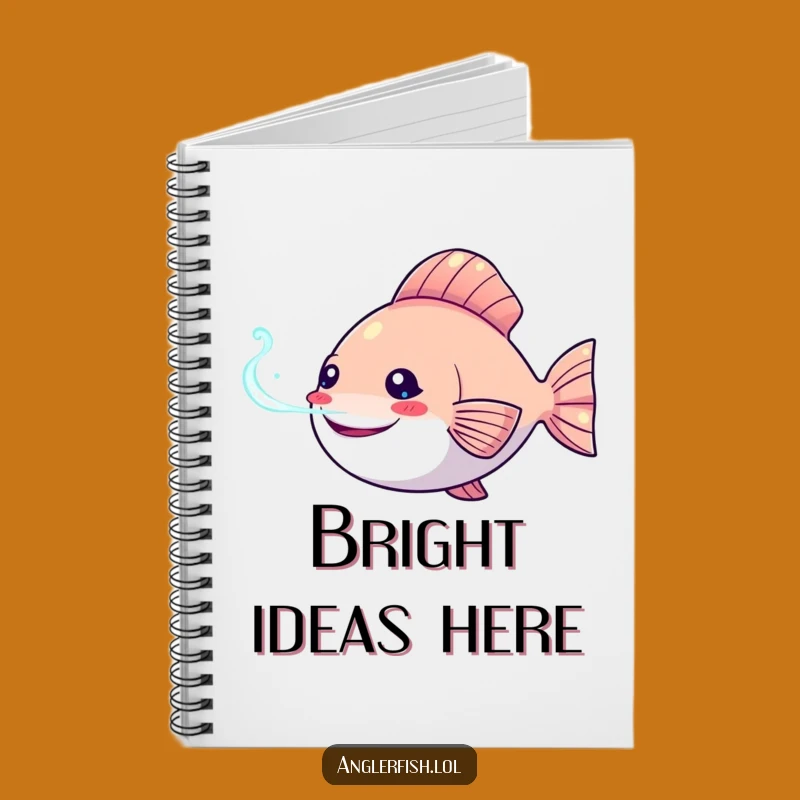 Funny Kawaii Anglerfish Notebook, Jot Down Ideas, Humorous Gift