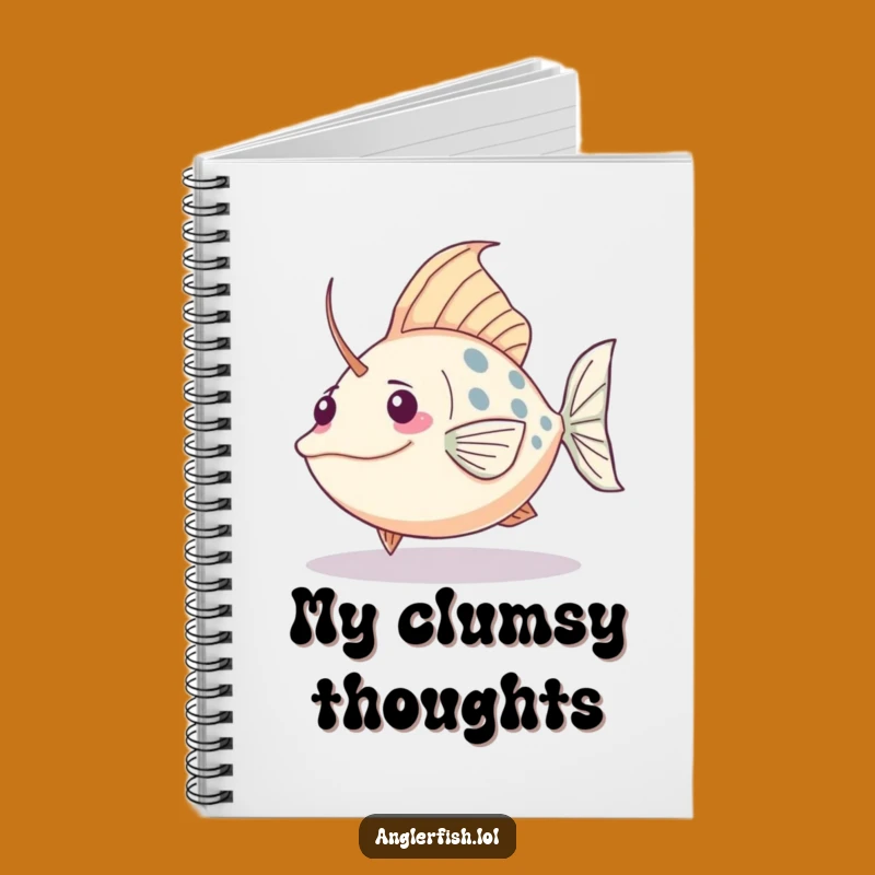 Funny Kawaii Anglerfish Tripping Notebook, Jot Down Stumbles, Humorous Gift