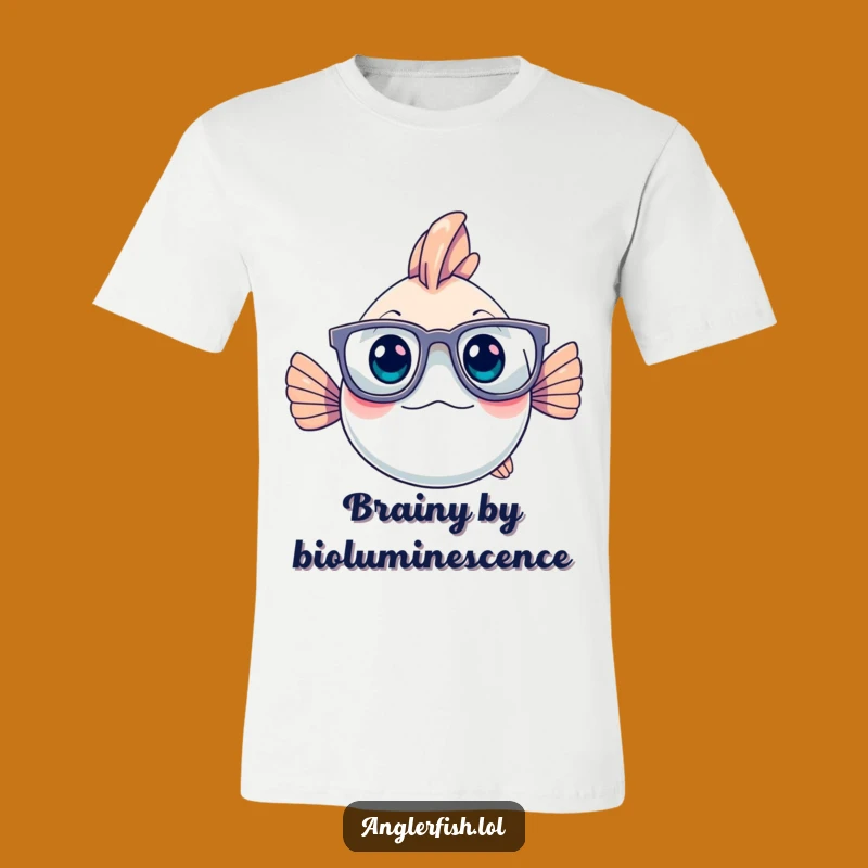 Funny Intellectual Anglerfish T-Shirt - Quirky Glasses, Hilarious Gift for Smarty Pants
