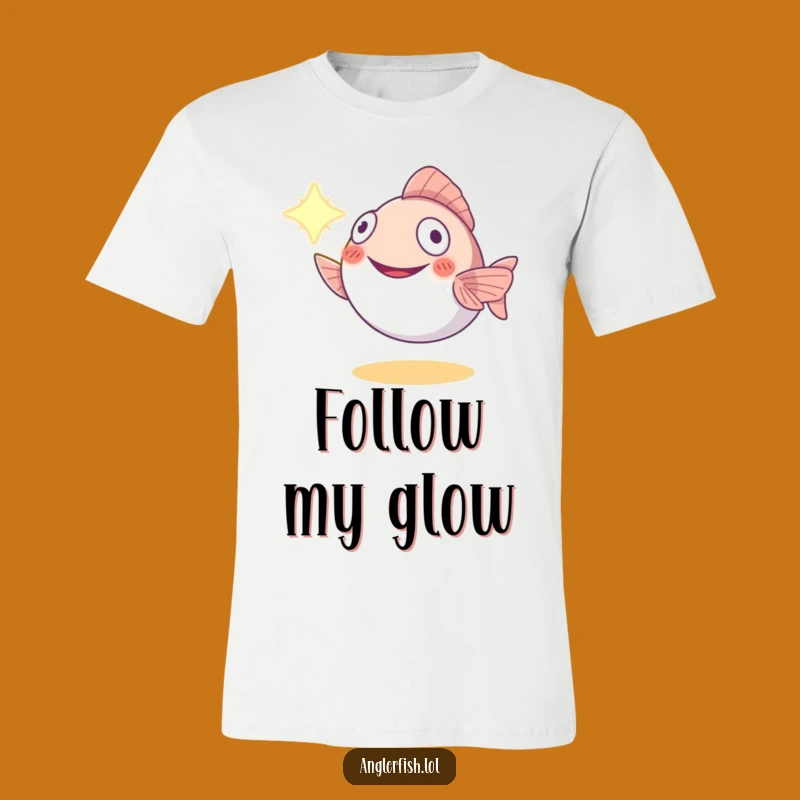 Funny Anglerfish Illuminating Tee: Smiling Deep Sea Guide - Unique Funny Gift Idea