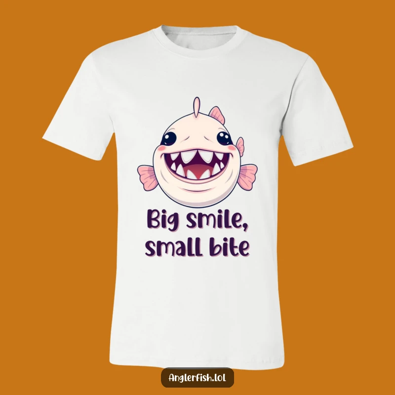 Funny Big Smile Anglerfish T-Shirt: Tiny Teeth Tee Gift