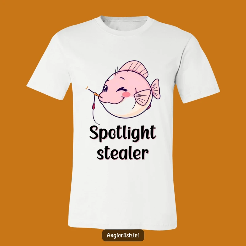 Funny Kawaii Anglerfish T-Shirt: Cheeky Wink, Lure Spotlight, Cool Funny Gift