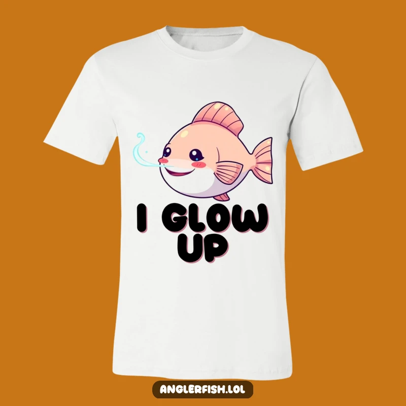 Funny Kawaii Anglerfish T-Shirt, Cheerful Glowing Lure, Humorous Gift