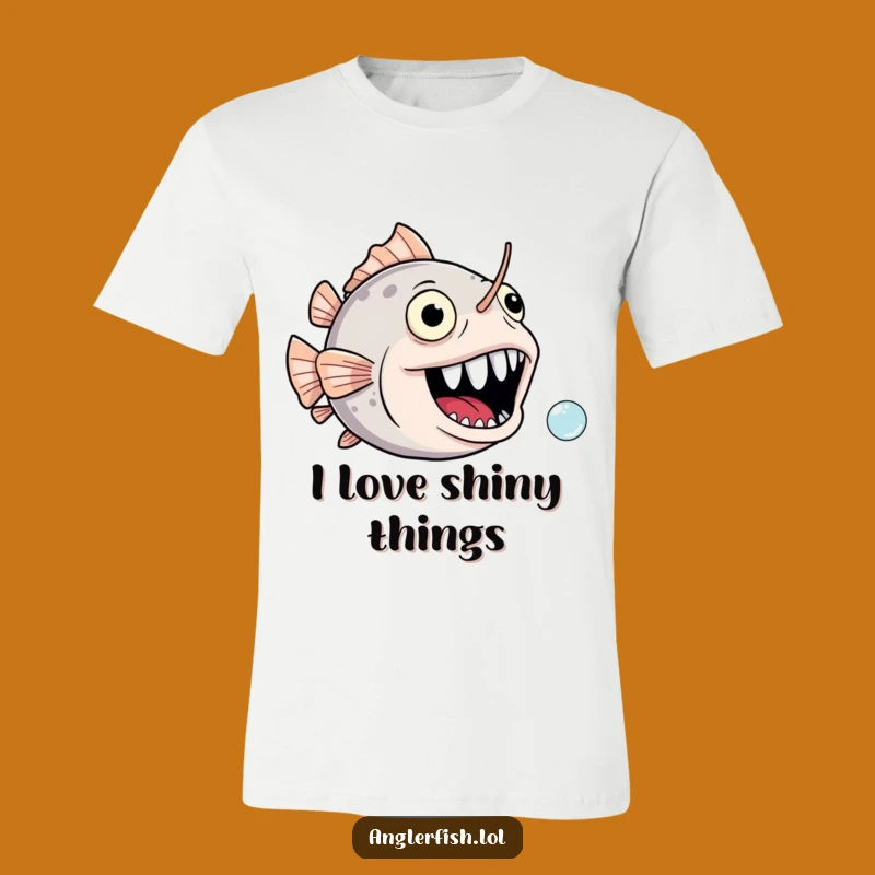 Funny Anglerfish T-Shirt: Bubble Chasing Fun, Joyful Mouth Design