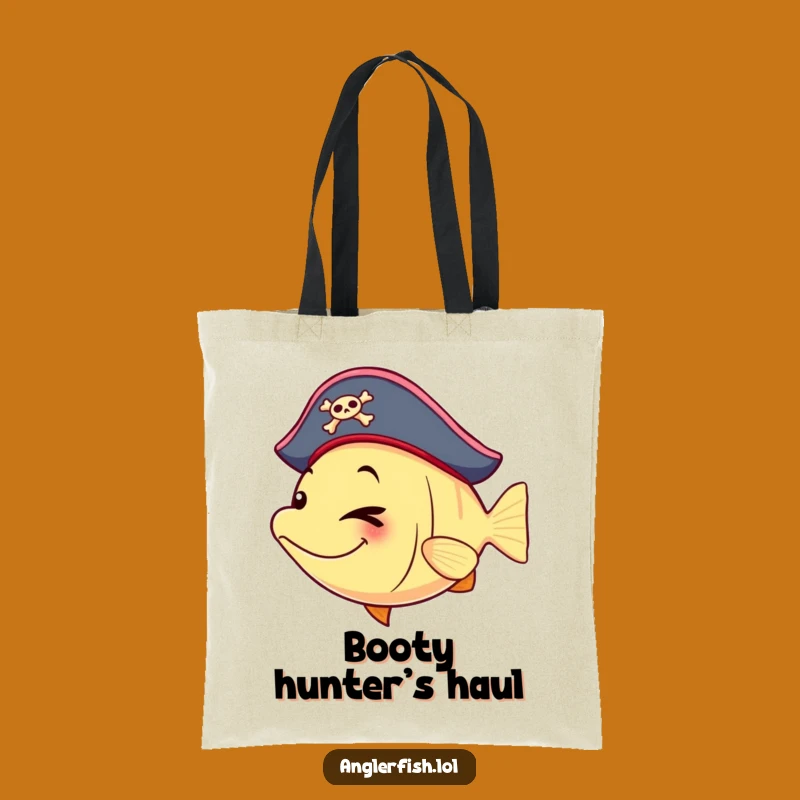 Funny Pirate Anglerfish Tote Bag - Winking Treasure, Great Funny Gift
