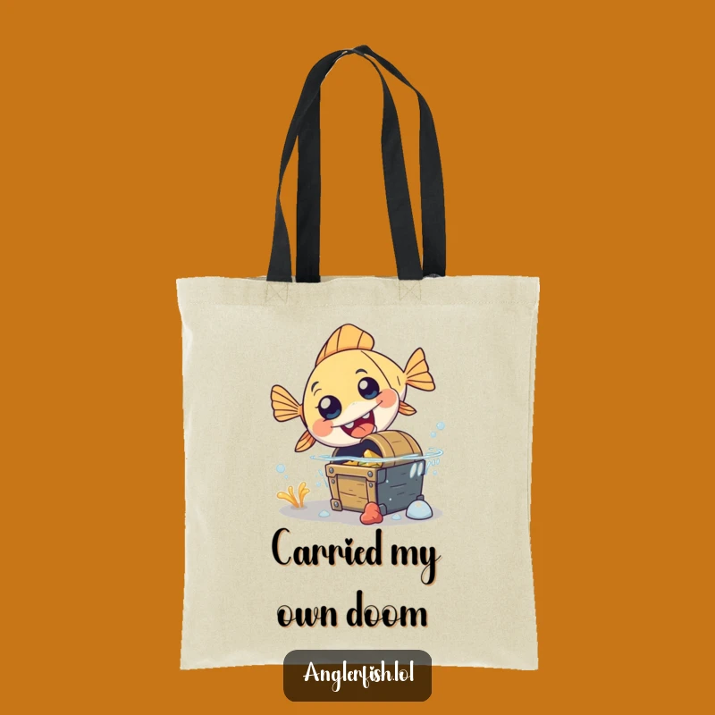 Funny Anglerfish Tote Bag - Clumsy Treasure Surprise, Great Funny Gift