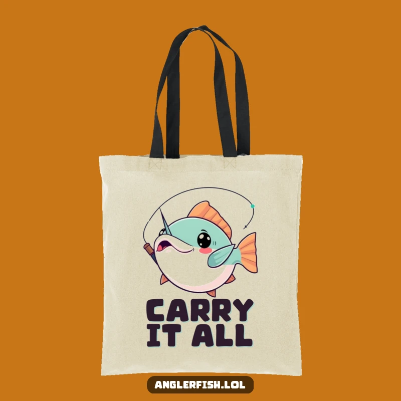 Funny Kawaii Anglerfish Tote Bag: Dramatic Pose Power, Practical Funny Gift