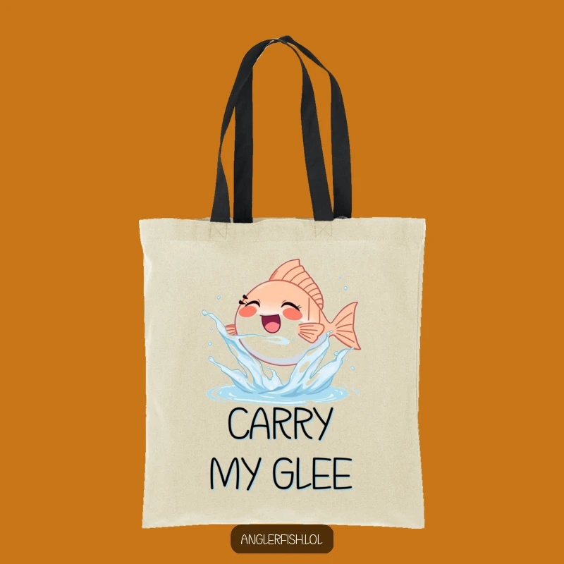 Funny Splashing Anglerfish Tote Bag - Joyful Carry, Great Funny Gift