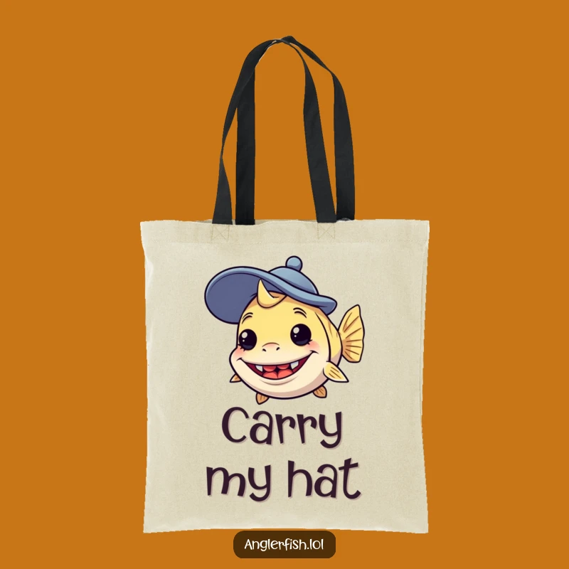 Funny Anglerfish Goofy Hat Tote Bag: Silly Deep Sea Carry-All - Practical Funny Gift