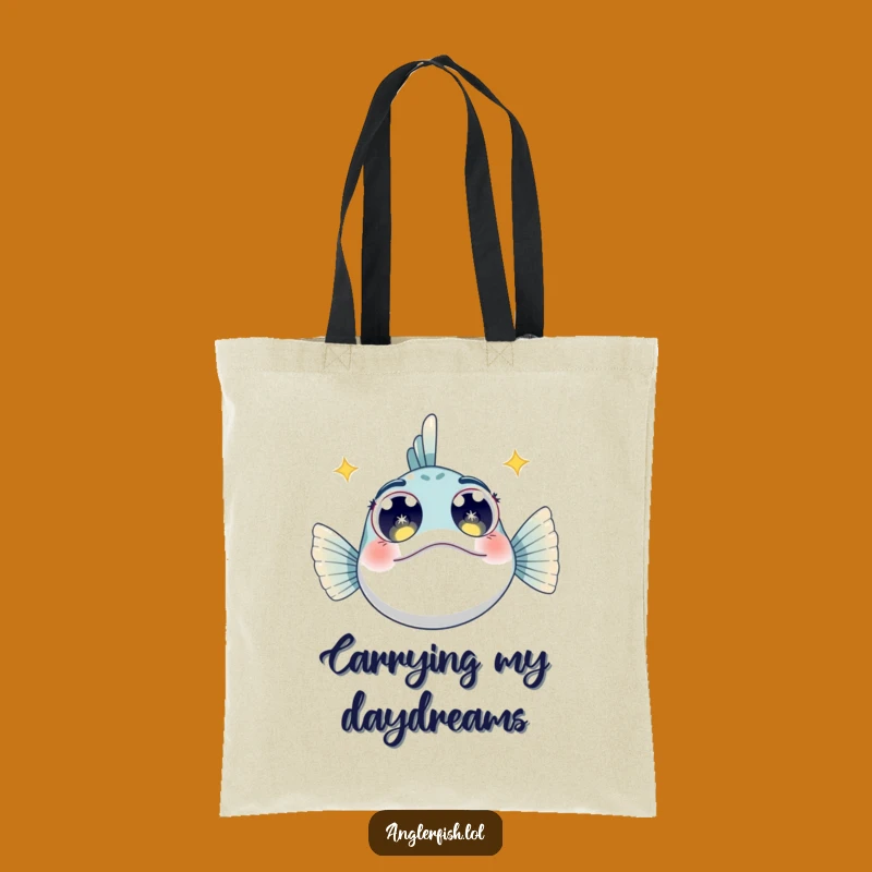 Funny Starry Eyes Anglerfish Tote Bag: Deep Sea Accessory Gift