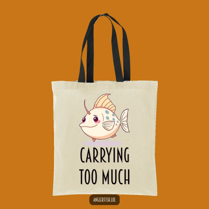 Funny Kawaii Anglerfish Tripping Tote Bag, Carry Humor, Great Gift