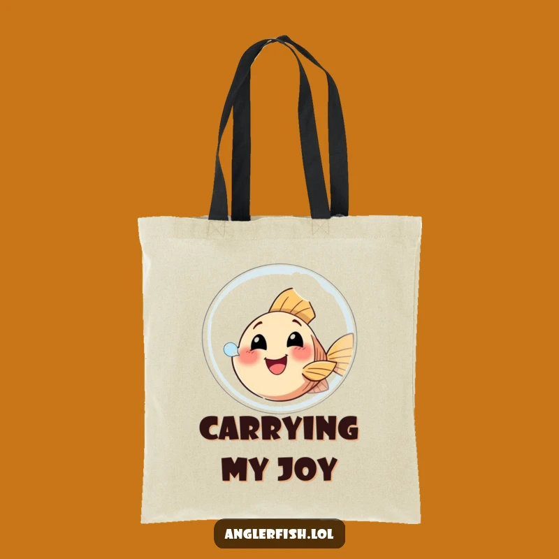 Funny Anglerfish Bubble Tote Bag: Happy Design for Everyday Fun