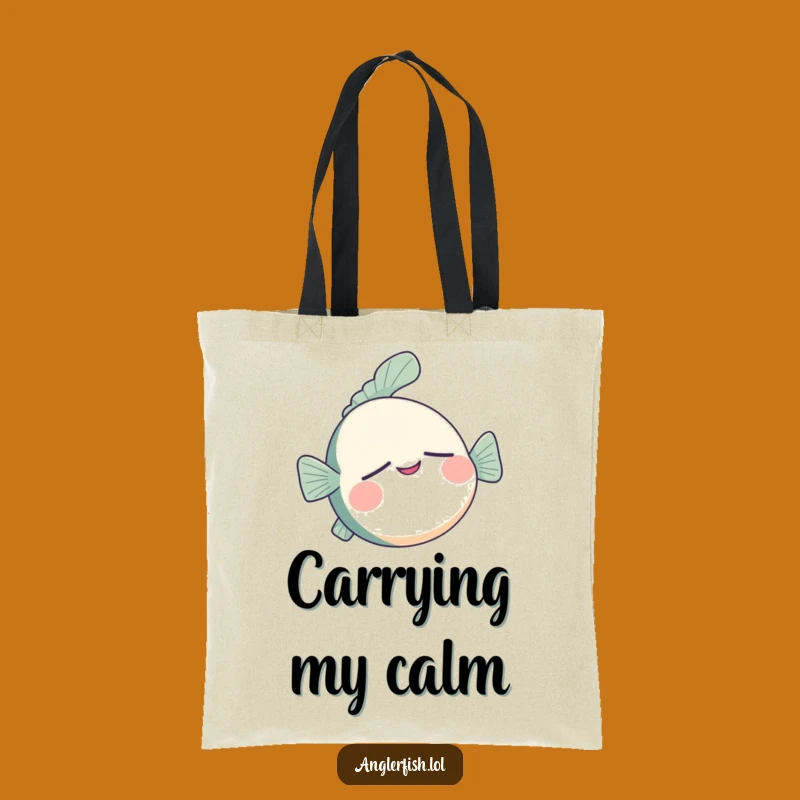 Funny Anglerfish Tote Bag - Sleepy Smile Carry, Great Funny Gift