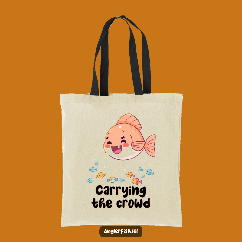 Funny Delighted Anglerfish Tote Bag: Joyful Carryall for Happy Hauls