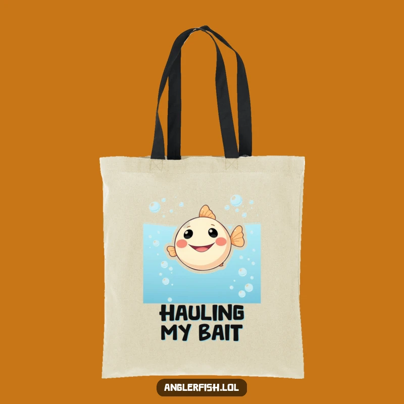 Funny Smiling Anglerfish Tote Bag: Carry Your Essentials with Happy, Bubbly Style