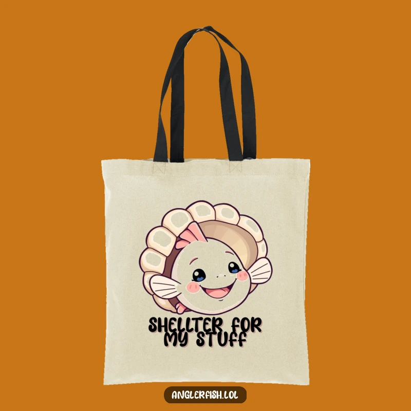 Funny Anglerfish Tote Bag: Playful Seashell Peek – Your Stylish & Funny Gift Accessory!