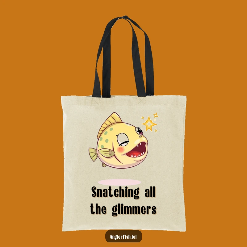 Funny Anglerfish Tote Bag: Determined Sparkle Hunter, Ideal Gift