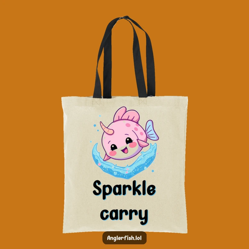 Funny Anglerfish Glitter Dive Tote Bag: Sparkly & Hilarious Carry-All for Festive Gift Moments!